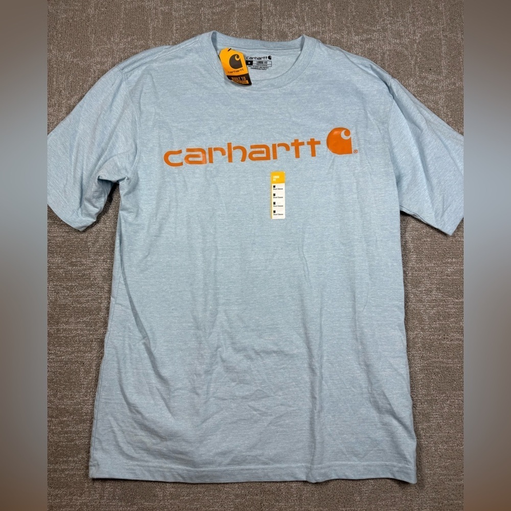 Carhartt Mens Short Sleeve Blue Logo Shirt NWT Size Medium